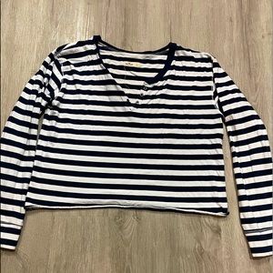Hollister striped long sleeve crop top